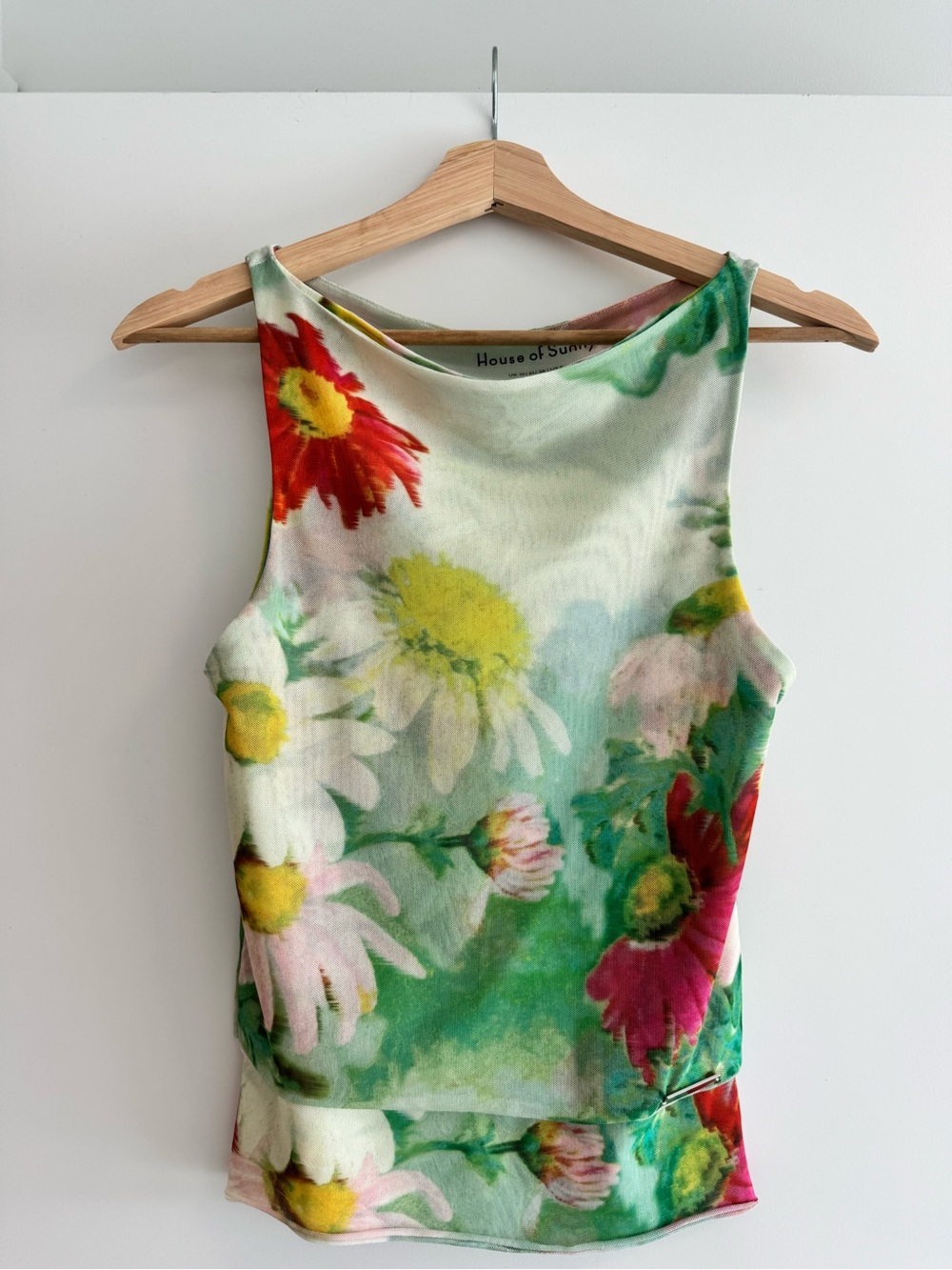 House of Sunny Multicolor Floral Tank Top in Green, Red, Yellow, Pink
